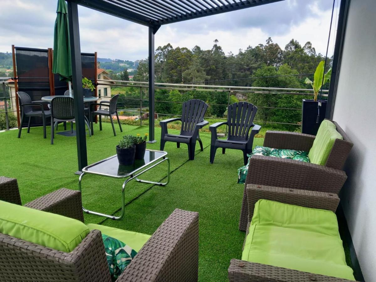 산티아고데콤포스텔라 Casa Rocha Velha Con Terraza Y Piscina Particular 아파트 외부 사진